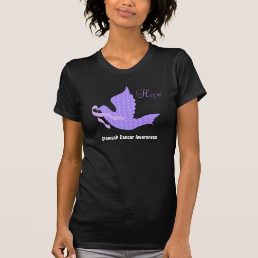 Dove of Hope Periwinkle Ribbon - Stomach Cancer T-shirt (Voorkant)