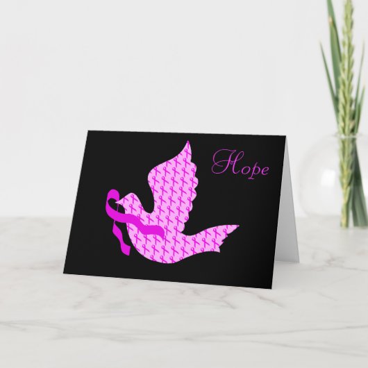 Dove of Hope Pink Ribbon - Breast Cancer Feestdagen Kaart (Voorkant)