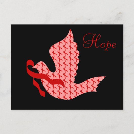 Dove of Hope Red Ribbon - AIDS & HIV Briefkaart (Voorkant)