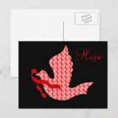 Dove of Hope Red Ribbon - Heart & Stroke Briefkaart (Voorkant / Achterkant)