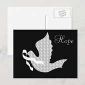 Dove of Hope White Ribbon - Lung Cancer Briefkaart (Voorkant / Achterkant)
