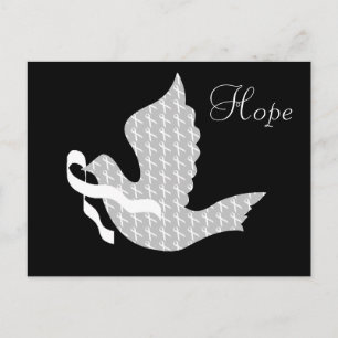 Dove of Hope White Ribbon - Lung Cancer Briefkaart