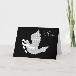 Dove of Hope White Ribbon - Lung Cancer Feestdagen Kaart