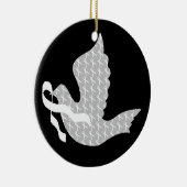 Dove of Hope White Ribbon - Lung Cancer Keramisch Ornament (Rechts)