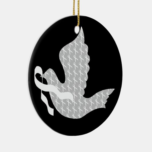 Dove of Hope White Ribbon - Lung Cancer Keramisch Ornament (Rechts)
