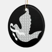 Dove of Hope White Ribbon - Lung Cancer Keramisch Ornament (Links)