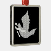 Dove of Hope White Ribbon - Lung Cancer Metalen Ornament (Rechts)