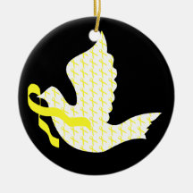 Dove of Hope Yellow Ribbon - Testicular Cancer