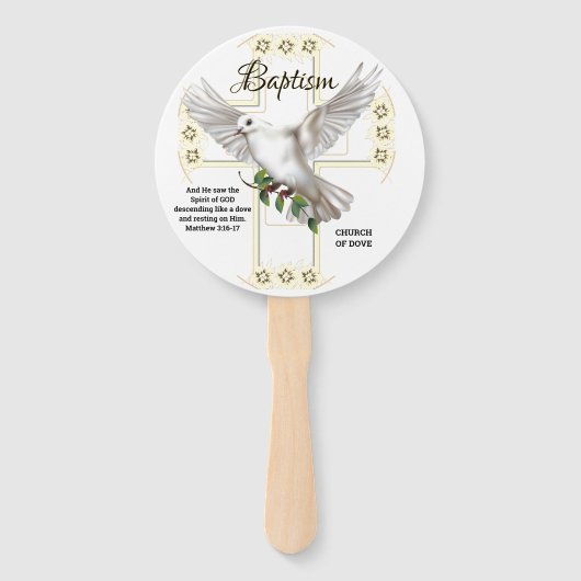 Dove of Peace Baptisme Handwaaier (Voorkant)