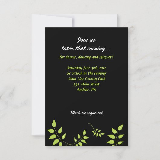 Dove of Peace Bar Bat Mitzvah Party Kaart (Voorkant)