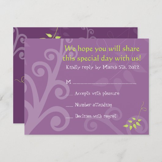 Dove of Peace Bat Mitzvah Invitation Reply Kaart (Voorkant / Achterkant)