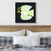 Dove of Peace Bird Design Modern Art Canvas Print (Insitu (Slaapkamer))