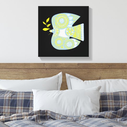 Dove of Peace Bird Design Modern Art Canvas Print (Insitu (Slaapkamer))