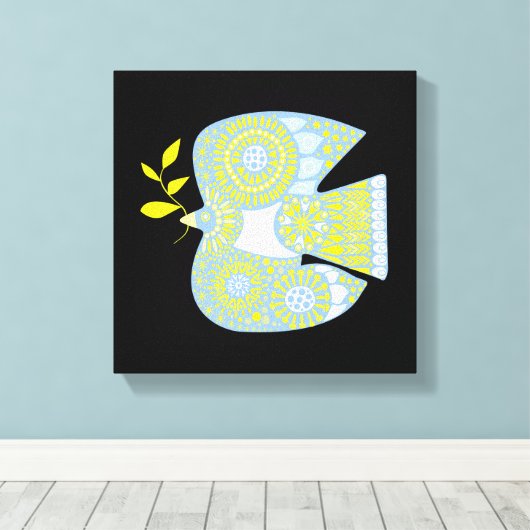 Dove of Peace Bird Design Modern Art Canvas Print (Insitu (Houten vloer))