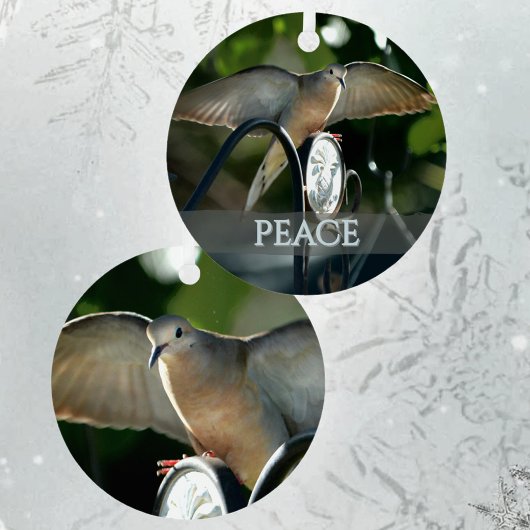 Dove of Peace Bird Photography Customizable Metalen Ornament