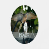 Dove of Peace Bird Photography Customizable Metalen Ornament (Voorkant links)