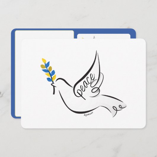 Dove of Peace Custom greeting Save The Date (Voorkant / Achterkant)