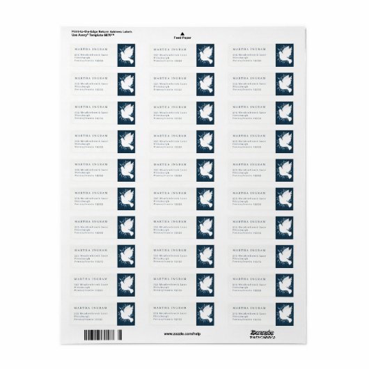 Dove of Peace Etiket (Full Sheet)