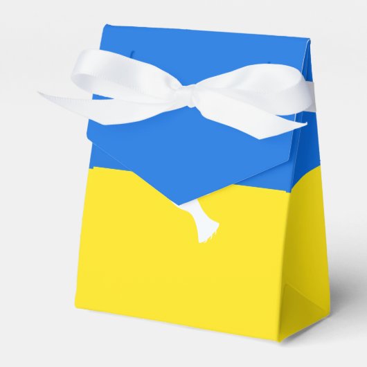 Dove of Peace Favor Box Oekraïense vlag - Vrijheid Bedankdoosjes (Voorkant Zijde)