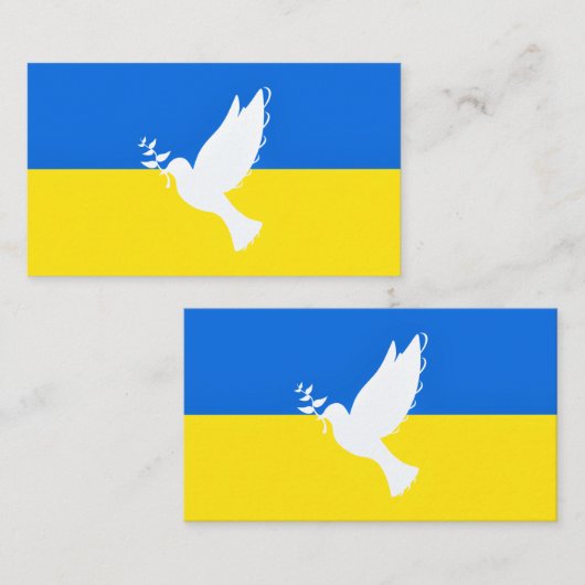Dove of Peace Flag in Oekraïne - Vrijheid Visitekaartje (Voorkant / Achterkant)