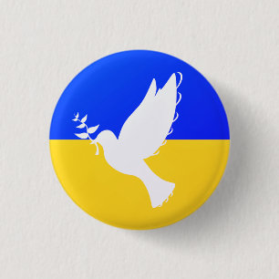 Dove of Peace - Flag op Oekraïne - Peace Button