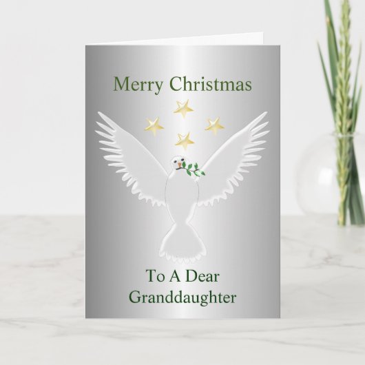Dove of Peace Granddochter Kerstmis Feestdagen Kaart (Voorkant)