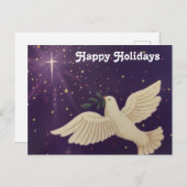 Dove of Peace Happy Holidays - Postcard Feestdagenkaart (Voorkant / Achterkant)