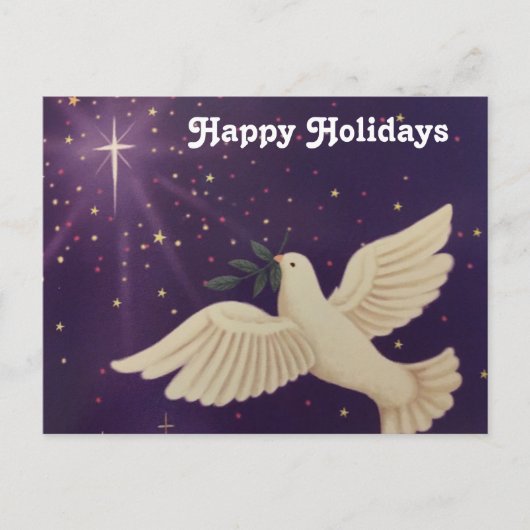 Dove of Peace Happy Holidays - Postcard Feestdagenkaart (Voorkant)