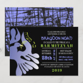 Dove of Peace Hebreeuwse Bar Bat Mitzvah Uitnodigi Kaart (Voorkant / Achterkant)