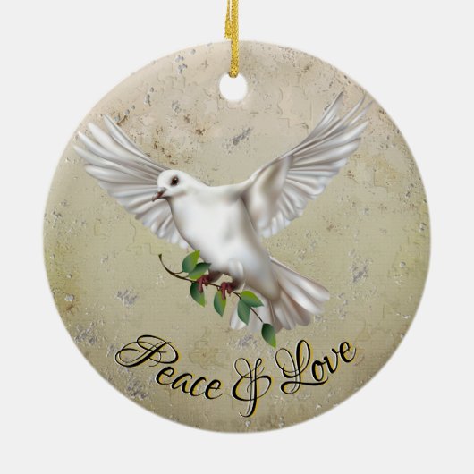 Dove of Peace Keramisch Ornament (Achterkant)