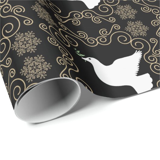 Dove of Peace Kerstfeestdag Cadeaupapier (Rol Hoek)