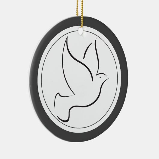 Dove of Peace Kerstfoto Keramisch Ornament (Rechts)