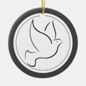 Dove of Peace Kerstfoto Keramisch Ornament (Voorkant)
