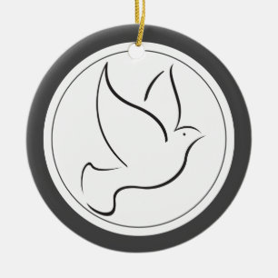 Dove of Peace Kerstfoto Keramisch Ornament
