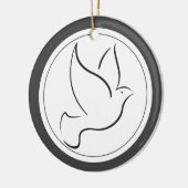 Dove of Peace Kerstfoto Keramisch Ornament (Links)