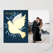 Dove of Peace Kerstmis Folie Holiday Kaart (Voorkant)