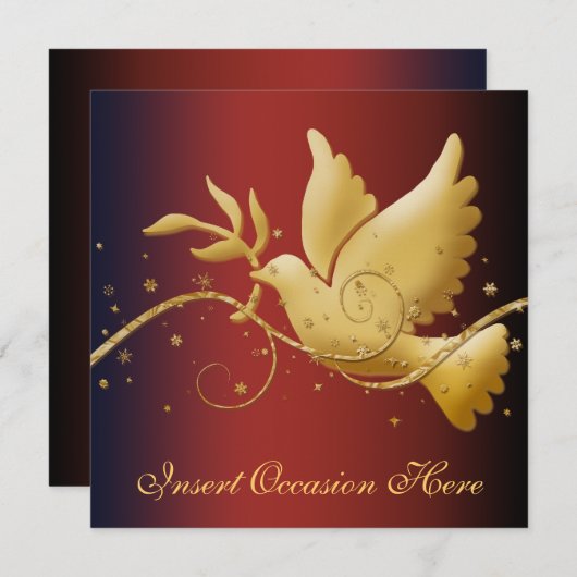 Dove of peace Kerstmis Kaart (Voorkant / Achterkant)