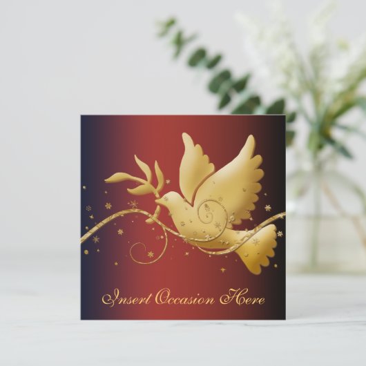 Dove of peace Kerstmis Kaart (Staand voorkant)