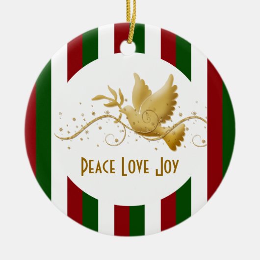 Dove of peace Kerstmis Keramisch Ornament (Voorkant)