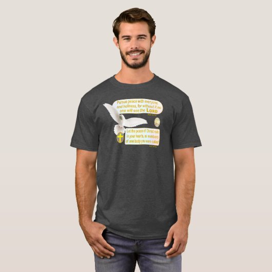 Dove of Peace (met weburl) T-shirt (Voorkant volledig)