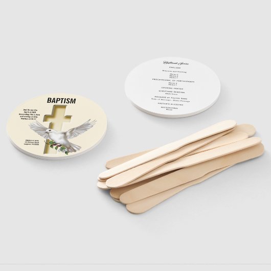 Dove of Peace Order of Service Baptismal Handwaaier (Niet-gemonteerd)