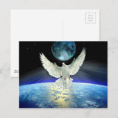 Dove of Peace over Planet Earth Briefkaart (Voorkant / Achterkant)