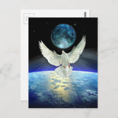 Dove of Peace over Planet Earth Briefkaart (Voorkant / Achterkant)