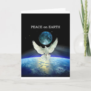 Dove of Peace over Planet Earth Feestdagen Kaart