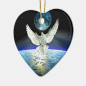 Dove of Peace over Planet Earth Keramisch Ornament (Links)