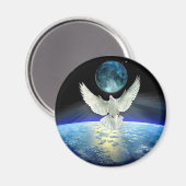 Dove of Peace over Planet Earth Magneet (Voorkant / Achterkant)