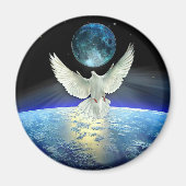 Dove of Peace over Planet Earth Magneet (Voorkant)