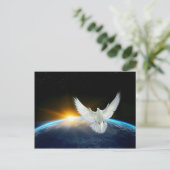 Dove of Peace over Planet Earth Sunrise Briefkaart (Staand voorkant)