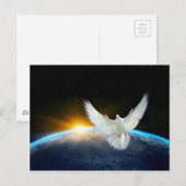 Dove of Peace over Planet Earth Sunrise Briefkaart (Voorkant / Achterkant)