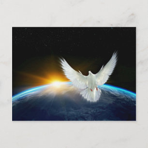 Dove of Peace over Planet Earth Sunrise Briefkaart